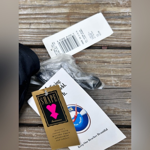 Vintage 1980s Janzen Embellished strapless one pice swimsuit bodysuit - Picture 3 of 10